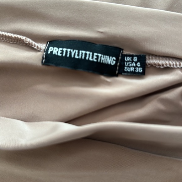 Taupe Ruched Mini Skirt - Size S - Picture 4 of 4